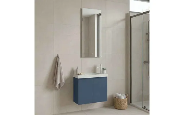 Ferla Wooden Bathroom Furniture Set With 2 Doors In Matte Blue