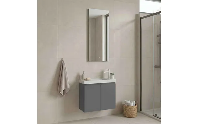 Ferla Wooden Bathroom Furniture Set With 2 Doors In Matte Grey