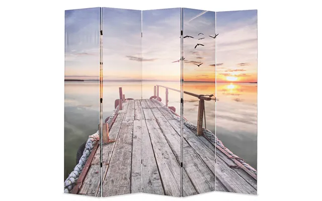 Genet Wooden Folding 200cm X 170cm Room Divider In Lake