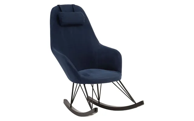 Giausar Upholstered Fabric Rocking Chair In Blue