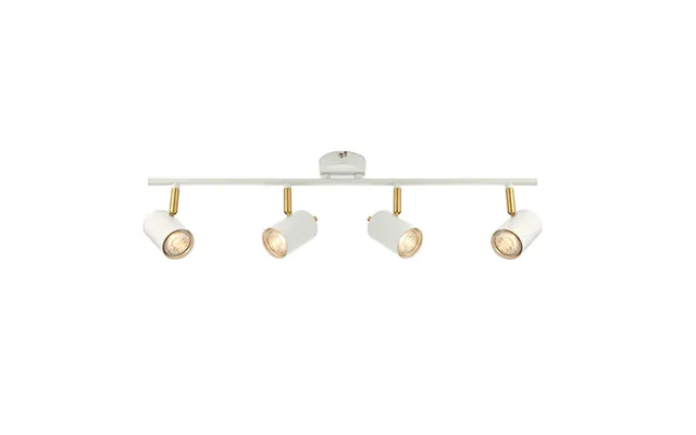 Gull 4 Lights Bar Spotlight In Matt White And Satin Brass