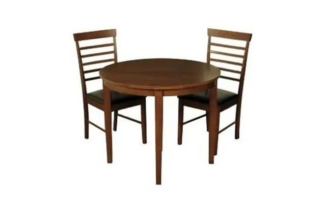 Hanover Round Half Moon Dining Table In Dark Oak With 2 Chairs