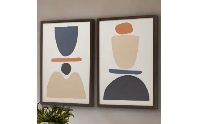 Healdsburg Wooden Set Of 2 Balance Wall Art In Brown Frame