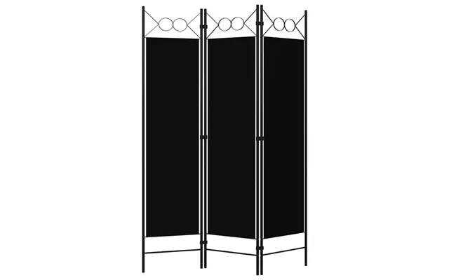 Hecate Fabric 3 Panels 120cm X 180cm Room Divider In Black