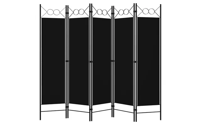 Hecate Fabric 5 Panels 200cm X 180cm Room Divider In Black