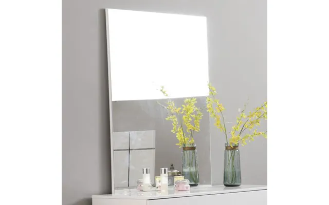 Helena High Gloss Dressing Table Mirror In White Wooden Frame