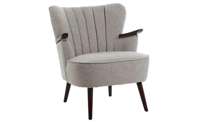 Helsinki Fabric Bedroom Chair With Brown Legs In Taupe