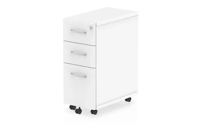 Impulse Narrow Wooden 3 Drawers Office Pedestal In White