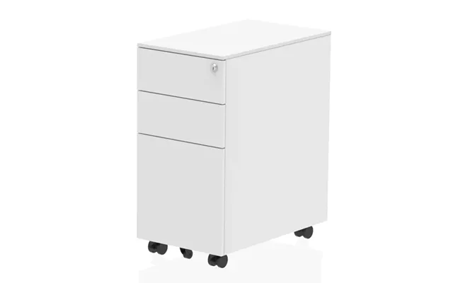 Impulse Steel Slim Office Mobile Pedestal In White