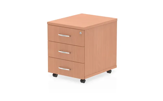 Impulse Wooden 3 Drawers Mobile Pedestal In Beech