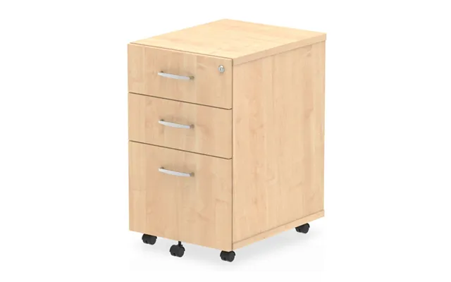Impulse Wooden 3 Drawers Office Pedestal Cabinet In Maple