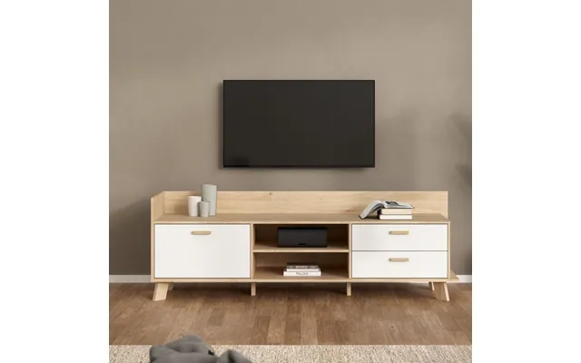 Irvine Wooden Tv Stand With 1 Door 2 Drawers In Oak And White