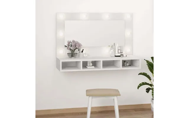Irvine Wooden Wall Dressing Cabinet In White With Led