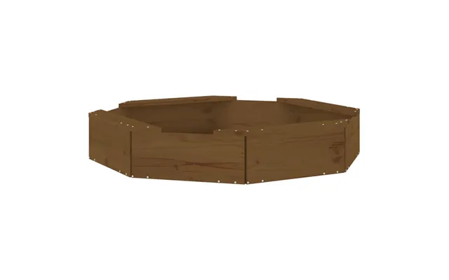 Ivins 111cm Wooden Octagon Kids Sandbox - Honey Brown