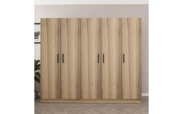 Kale H190cm Wooden Wardrobe With 5 Doors In Oak