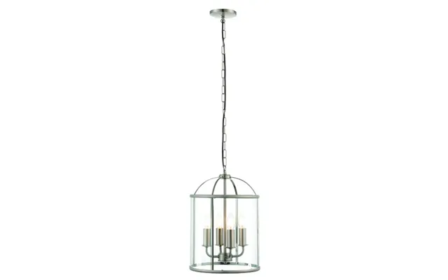 Laughlin 4 Lights Clear Glass Pendant Light In Satin Nickel