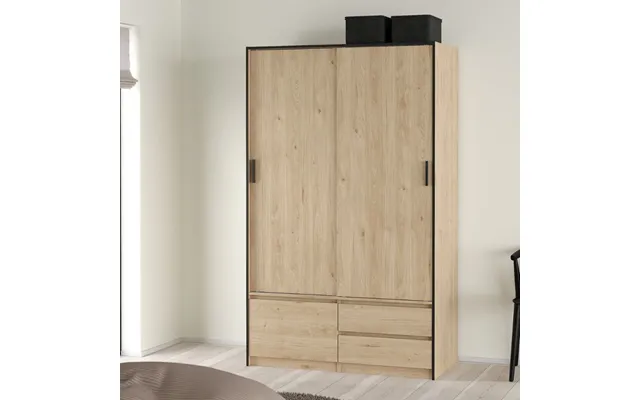 Lebanon Wooden Wardrobe With 2 Sliding Doors 2 Drawers In Oak