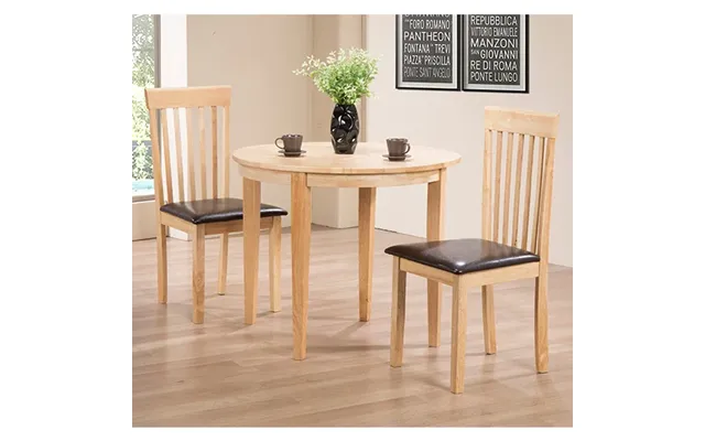 Leica Wooden Dining Set With 2 Chairs In Oak
