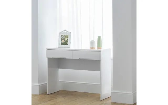 Magaly High Gloss Dressing Table With 2 Drawers In White