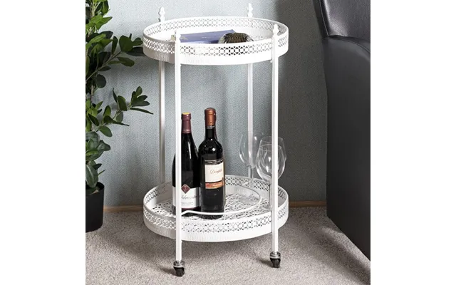 Magnolia Metal Drinks Serving Trolley In White