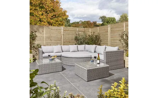 Majestic Rattan Corner Outdoor Multi-function Lounge Set In Light Grey