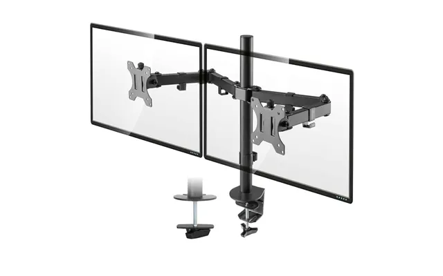 Midvale 32'' Double Arm Swivel Metal Desk Mount Monitor Stand - Black
