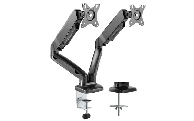 Midvale Double Arm Swivel Gas Spring Desk Mount Monitor Stand - Black