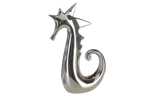 Moline Ceramics Seahorse Sculpture In Silver Shiny
