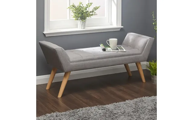 Mopeth Fabric Hallway Seating Bench In Grey