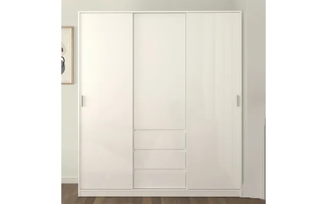 Nakou High Gloss Wardrobe With 2 Sliding Doors In White