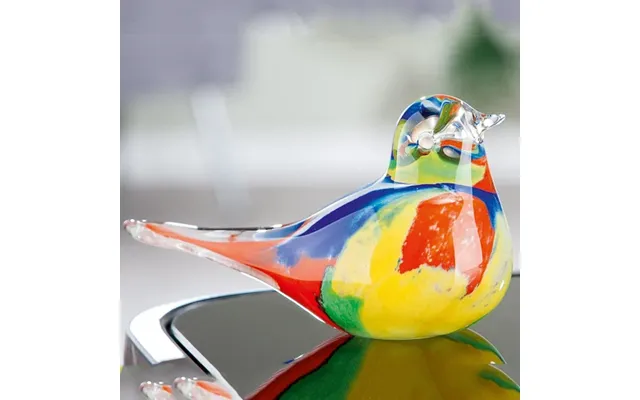 Newark Glass Bird Colore Sculpture In Multicolour