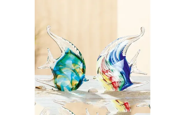 Newark Glass Coral Fish Sculpture In Multicolour
