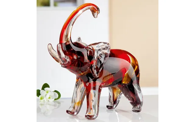 Newark Glass Elephant Sculpture In Red