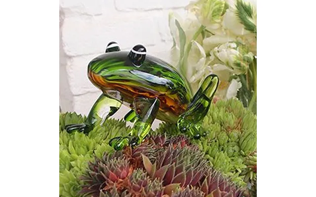 Newark Glass Frog Sculpture In Green