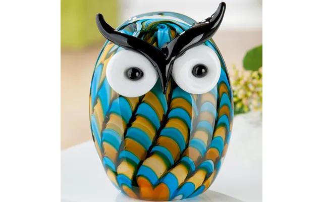 Newark Glass Sculpture Owl Olli Sculpture In Blue And Black
