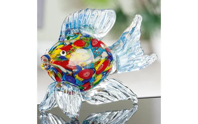 Newark Glass Sea Fish Sculpture In Multicolour