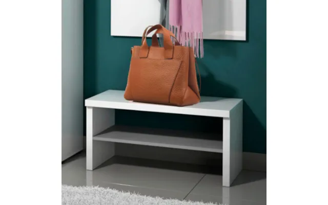 Noah High Gloss Hallway Seating Bench In White And Anthracite