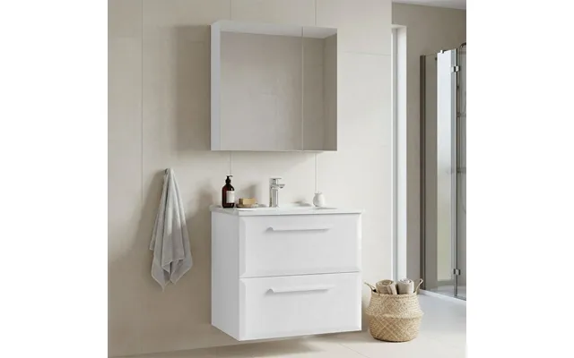 Nuvola Wooden Wall Mounted Bathroom Furniture Set In White