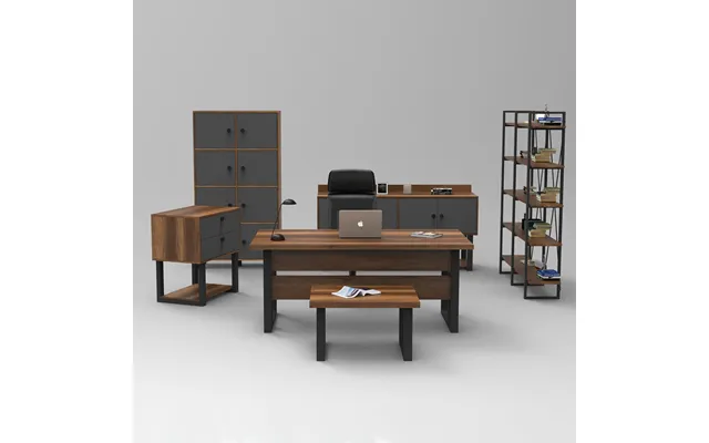 Oakmere Wooden Executive Office Furniture Set In Baroque And Anthracite