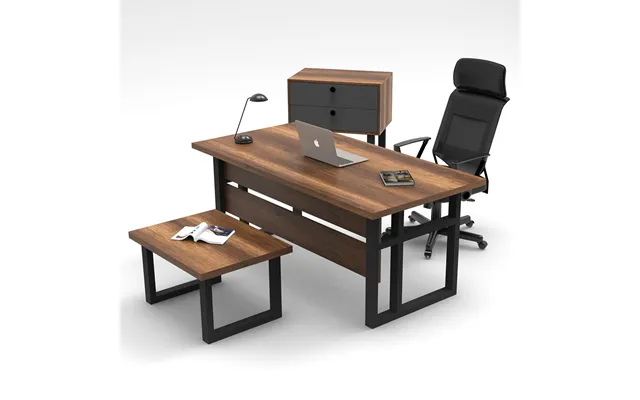 Oakmere Wooden Executive Office Furniture Set With Coffee Table In Baroque And Anthracite