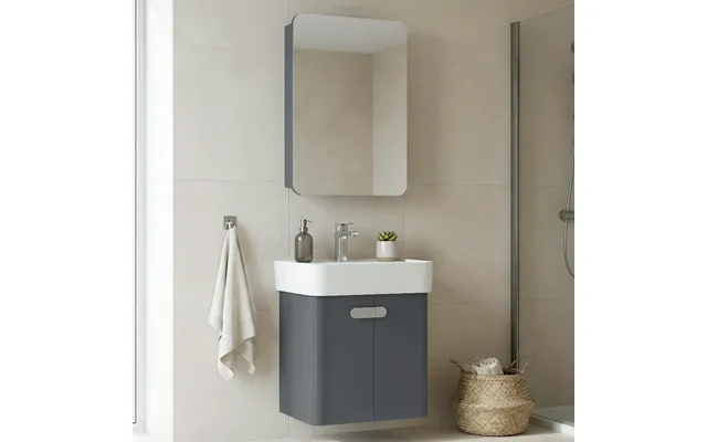 Orbit Wooden Wall Mounted Bathroom Furniture Set In Anthracite