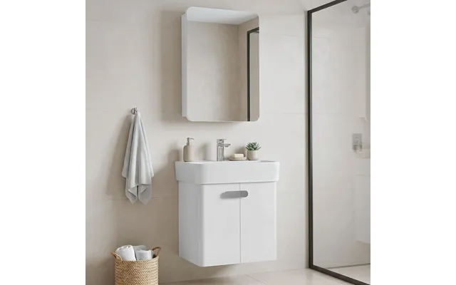 Orbit Wooden Wall Mounted Bathroom Furniture Set In White