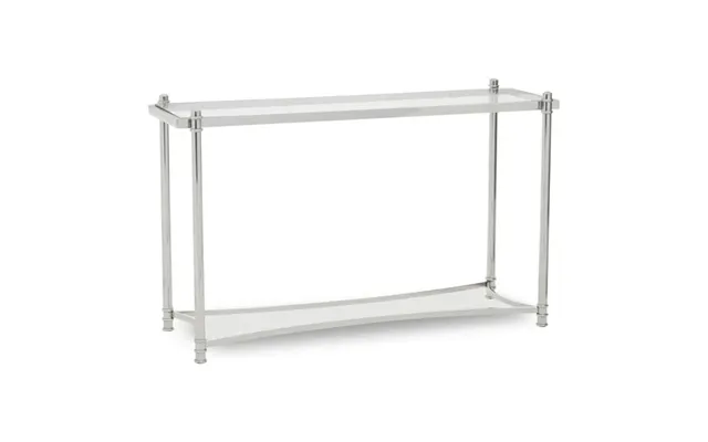 Orion Clear Glass Top Console Table With Silver Metal Frame