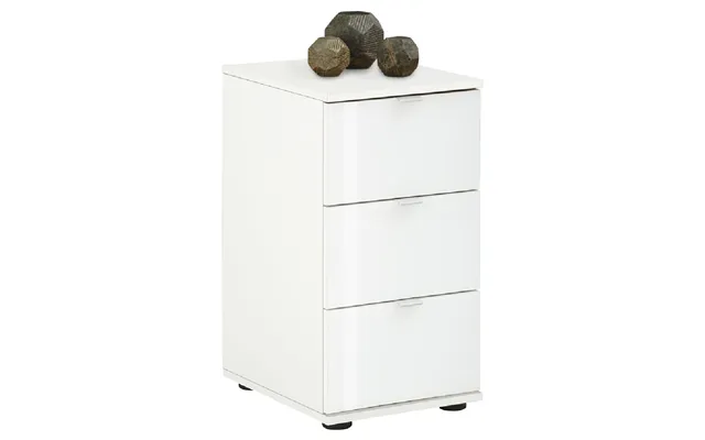 Palmer Wooden Office Pedestal With 3 Glass Drawers In White