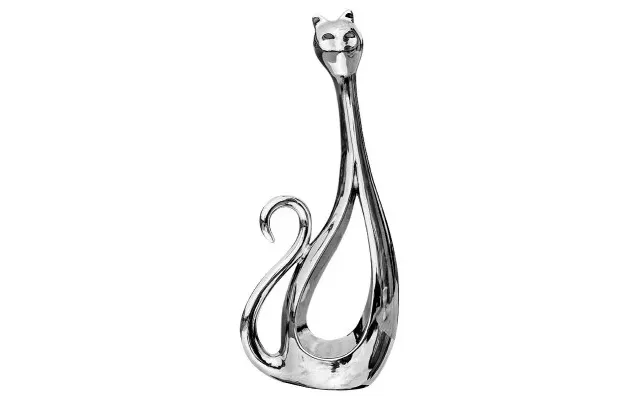 Platinum Tall Cat Sculpture
