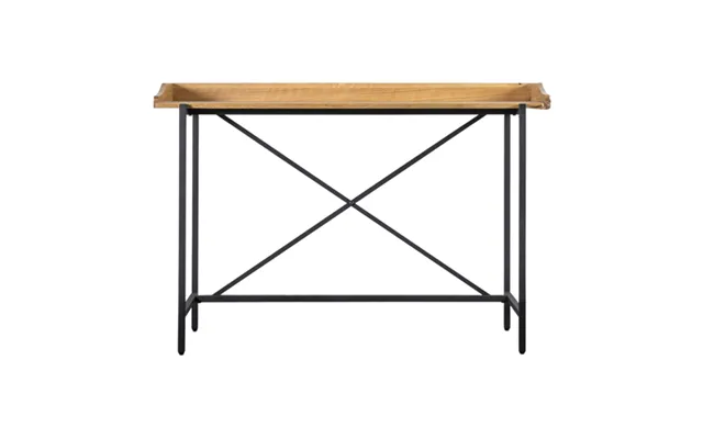Powell Wooden Laptop Desk In Natural With Black Metal Frame