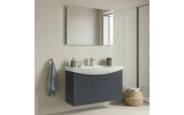 Purus 1000mm Wooden Wall Mounted Bathroom Furniture Set In Matte Anthracite