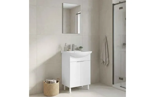 Purus 550mm Wooden Bathroom Furniture Set With 2 Doors In White
