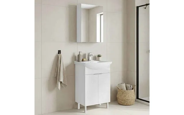 Purus 550mm Wooden Bathroom Furniture Set With 3 Doors In White