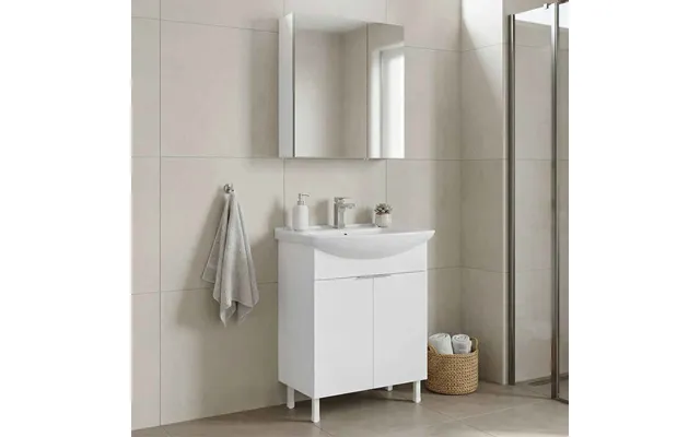 Purus 650mm Wooden Bathroom Furniture Set With 4 Doors In White